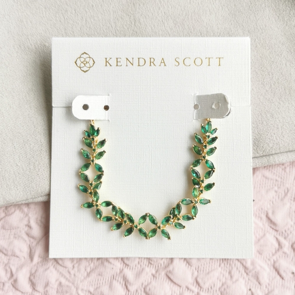 Kendra Scott Jewelry - 🍓Authentic Kendra Scott Rosalie Gold Green Crystal Tennis Bracelet